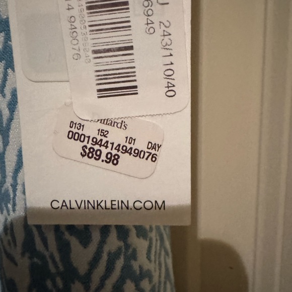 New with Tags Calvin Klein Baby Blue & White Dress - Picture 2 of 5